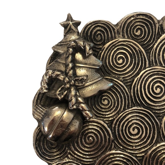 MudPie Swirlie Silver Christmas Serving Platter - Picture 3 of 10